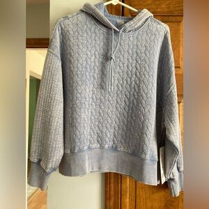 NWT Harmony Balance Blue Quilted oversized long sleeve shirt XS